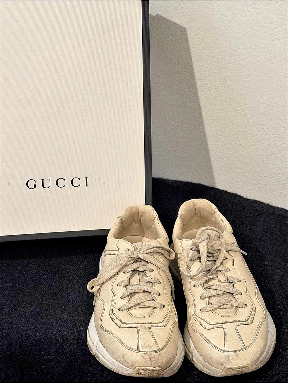 Gucci Rhyton Leather Sneaker Women's Cream Sneakers
